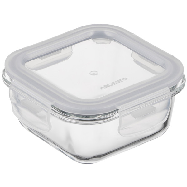 Контейнер для зберігання харчових продуктів ARDESTO Gemini 0.31л, боросилікатне скло, пластик, квадратний, прозорий
