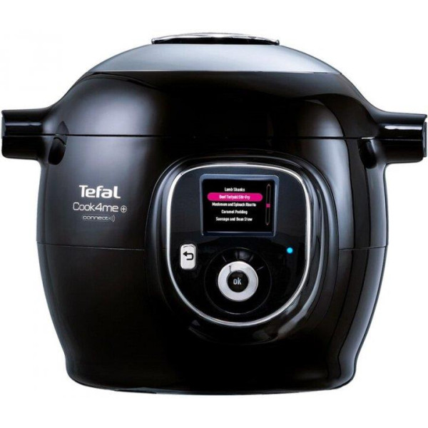 Мультиварка-скороварка Tefal Cook4me+ Connect, 1600Вт, чаша-6л, електронне керув., пластик, чорний