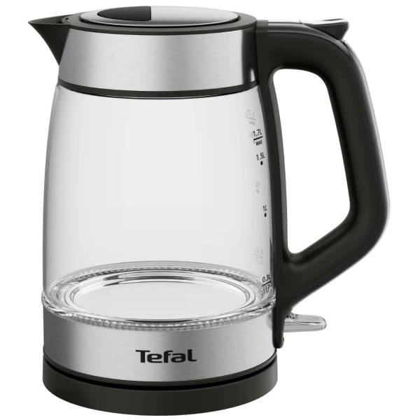 Електрочайник Tefal Glass Kettle 1.7л, скло, з підсвіткою, чорно-срібний