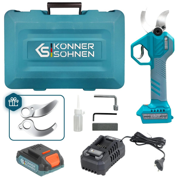 Секатор акумуляторний Konner&Sohnen KS CPS20V-40 CASE 20В акб 1х2А·год d 20-40мм ЗП кейс 1.0кг