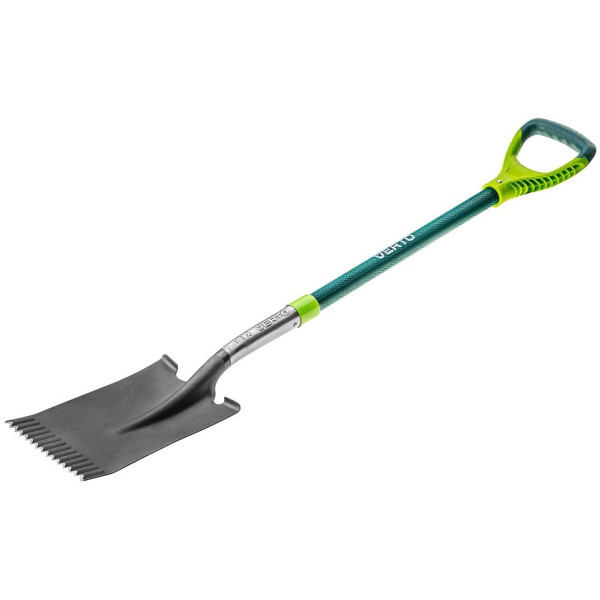 Лопата штикова Verto T-REX, пряма, зубчаста кромка, 125см, рукоятка фіберглас, 1.9кг