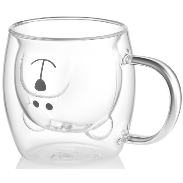 Набір чашок з ручками і подвійними стінками ARDESTO Animals, 250мл, 2шт, боросилікатне скло, прозорий