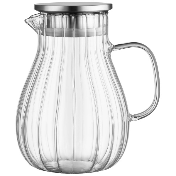 Глечик з кришкою ARDESTO Iceberg, 1500мл, боросилікатне скло, нержавіюча сталь, прозорий