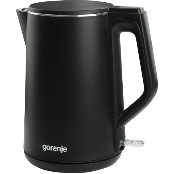 Електрочайник Gorenje, 1,5л, 2,200 Вт, корпус- нержав., Strix, матовий, чорний