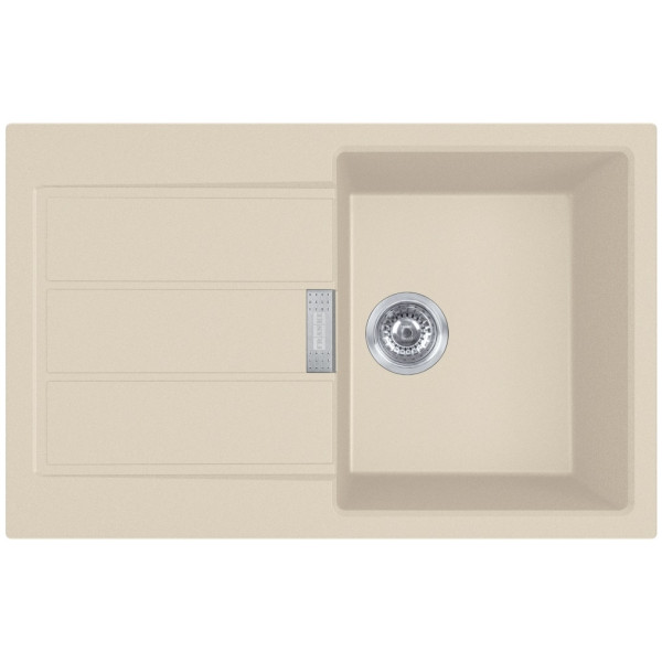 Мийка кухонна Franke Sirius 2 тектонайт, прямокут., з крилом, 780х500х200мм, чаша - 1, врізна, бежевий