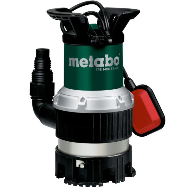Насос занурювальний комбінований Metabo TPS 14000 S COMBI, 770Вт, 14куб/год, висота подачі 8.5м, занурення до 7м, внутрішня різьба 1"/1/2", 7.7кг