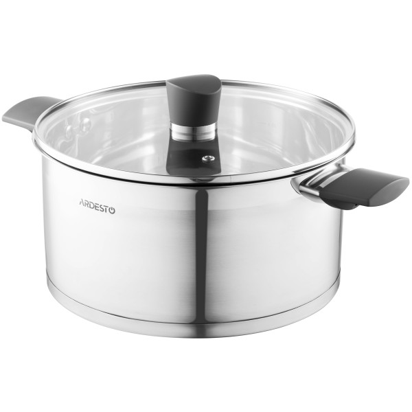 Каструля зі скляною кришкою ARDESTO Gemini Trento, 5.2л, нержавіюча сталь, бакеліт