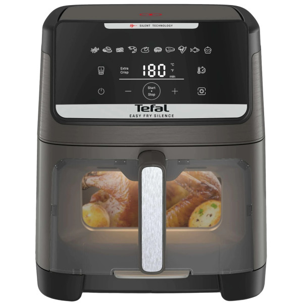 Мультипіч Tefal Easy Fry Silence XXL, 1800Вт, чаша-7, сенсорне керув., 10 програм, з віконцем, пластик, темно-сірий