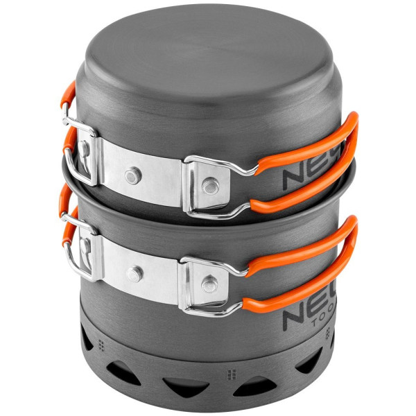 Набір посуду туристичного Neo Tools, 2в1, набір каструль із радіатором, сертифікат LFGB, чохол, 0.268кг