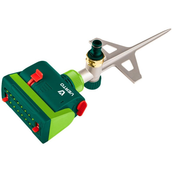 Зрошувач дощовий Verto, дощувач маятниковий, 1/2"-3/4", 16 сопел, площа розпилення 14х19 м