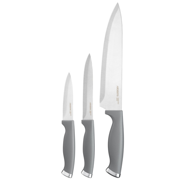 Набір ножів ARDESTO Gemini Gourmet, 3 предмети, нержавіюча сталь, пластик, сірий