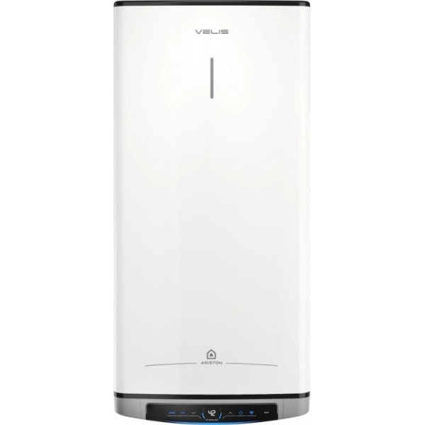 Водонагрівач електричний Ariston VELIS DUNE WIFI 100 EU плаский, слім, 100л, 2*1,5 кВт, емал. нагр. ел, ун. монтаж, ел. кер-ня, B, Італія, білий