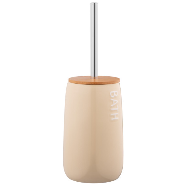 Набір щітка для унітазу з підставкою ARDESTO Prestigio 12.2x35.2см, доломіт, нержавіюча сталь, бамбук, бежевий