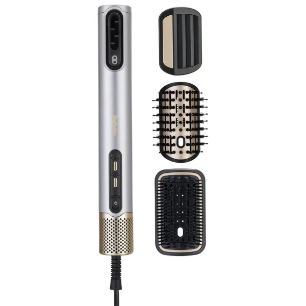 Фен-щітка Babyliss Limited Edition SilverGold, 1600Вт, 4 режими, іоніз-я, хол. обдув, кераміка, сірий