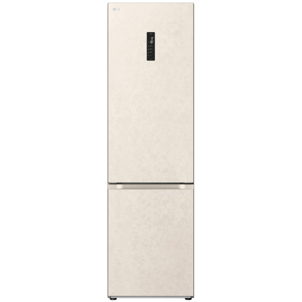 Холодильник LG з нижн. мороз., 203x60х68, холод.відд.-277л, мороз.відд.-110л, 2дв., E, NF, інв., диспл зовн., Fresh Сonverter, Metal Fresh, бежевий