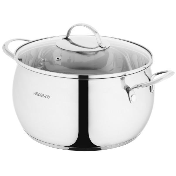 Каструля зі скляною кришкою ARDESTO Gemini Liguria, 6.4л, нержавіюча сталь