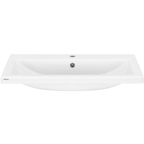 Раковина, умивальник ARDESTO Sati, штучний камінь, прямокут., з отвором для змішувача, з отвором для переливу, 495x390x158мм, накладний, білий