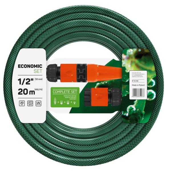 Набір для поливу Cellfast ECONOMIC в комплекті шланг 1/2" 20м 3 шари -10…+50°C зрошувач комплект для підключення
