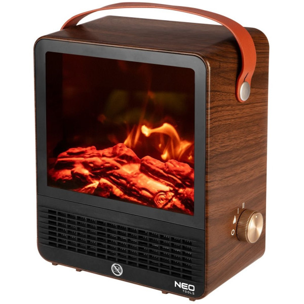 Камін електричний, декоративний Neo Tools, 850/1500Вт, 15–20м2, регулятор, 25х14.4х30.4см, дерево