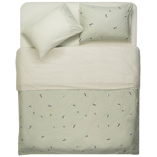 КПБ 2,0сп ARDESTO Gloria, підковдра 200х220см, простирадло 230х240см, наволочки (2) 50х70см, 100% бавовна, сатин, панди, зелений