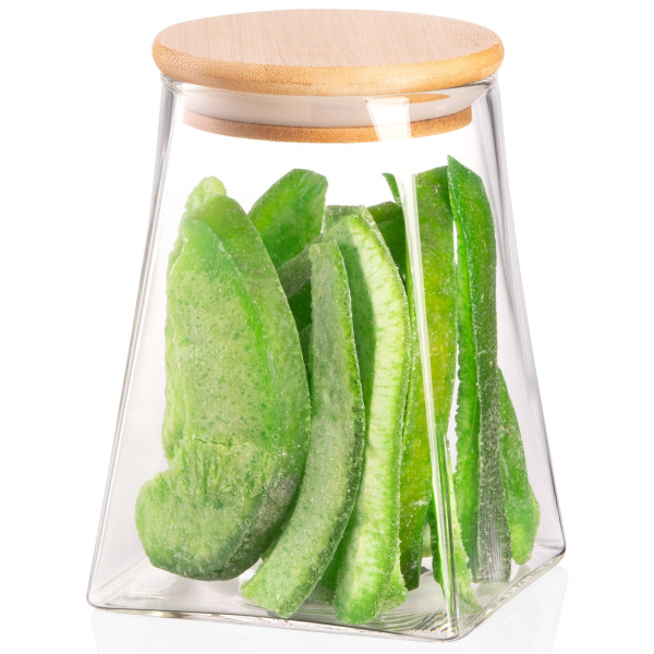 Банка для зберігання ARDESTO Midori, 740мл, скло, бамбук, конусна, прозорий