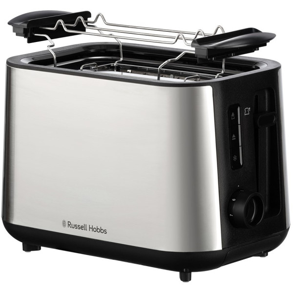 Тостер Russell Hobbs Heaton, нержав., підігрів,разморозка, чорний+нерж