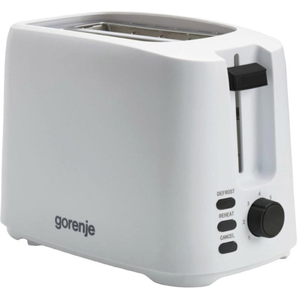 Тостер Gorenje, 850Вт, функц. розморожування, автовідключення, пластик, білий