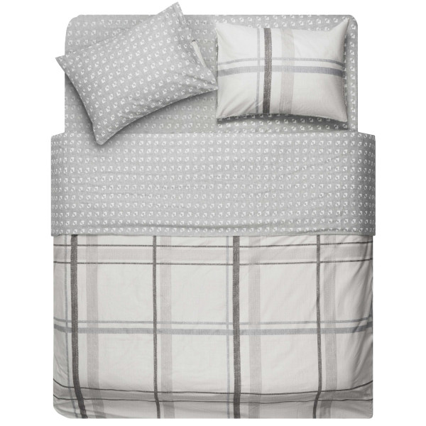 КПБ 2,0сп ARDESTO Gloria, підковдра 200х220см, простирадло 230х240см, наволочки (2) 50х70см, 100% бавовна, сатин, клітинка, тауп