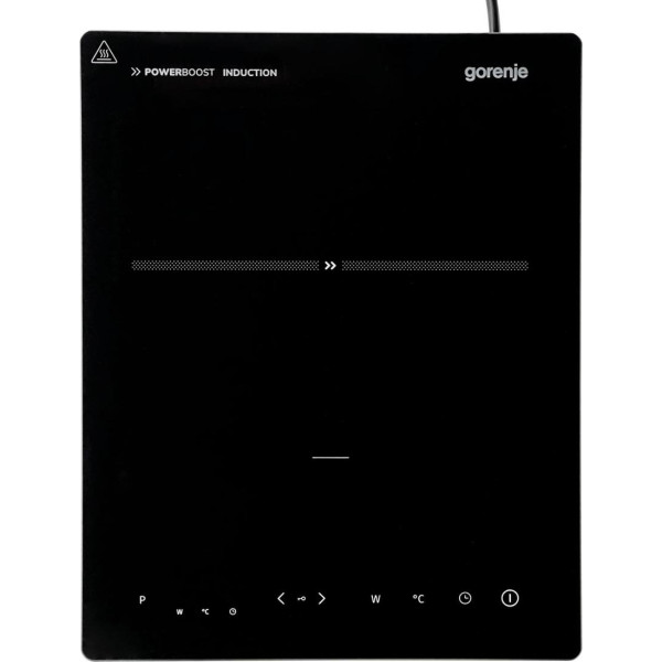 Плитка настільна Gorenje індукційна, конфорок - 1 на 2кВт, керування - сенсорне, таймер, чорний