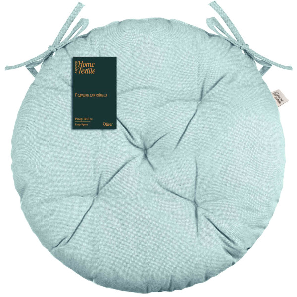 Подушка для стільця ARDESTO Oliver, 40см, 100% бавовна, нап-ч: 50% холоф, 50% пп, аквамарин