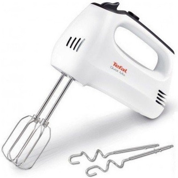 Міксер Tefal ручний Quick Mix 300Вт, насадки-4, турборежим, біло-сірий