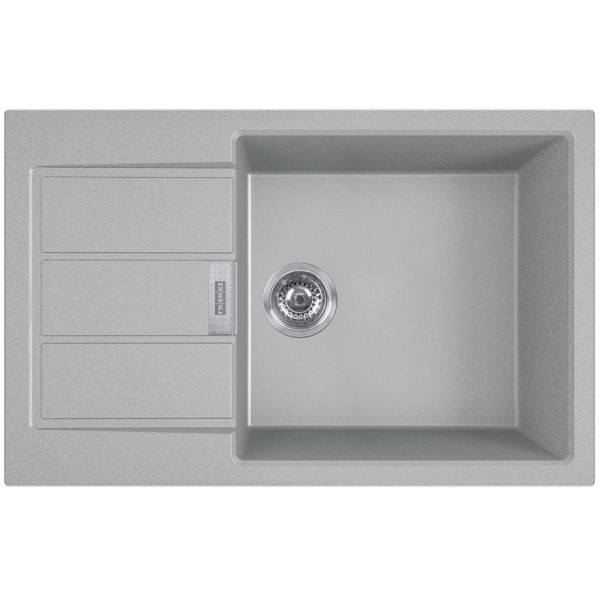 Мийка кухонна Franke Sirius, тектонайт, прямокутник, з крилом, 780х500х200мм, чаша - 1, накладна, S2D 611-78 XL , сірий