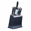 Набір ножів Tefal EverSharp Pro, з блоком, 6предметів, нержавіюча сталь, синій