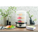Пароварка Russell Hobbs Cook&Home 800Вт, чаша-3/3/3л, резервуар для води -1л, механічне керування, 3 яруси, метал/пластик, чорний