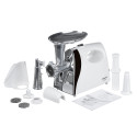 М'ясорубка ARDESTO, 1800Вт, 2кг/хв, 3 решітки, насадка для ковбас, кеббе, томатів, пластик, біло-сріблястий