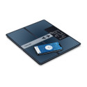 Ваги Beurer підлогові, 180кг, акумуляторні, підкл. до смартфону, сенс. керув., аналіз тіла, WiFi, USB-C, скло, темно-синій