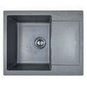 Мийка кухонна Adamant Minimal, штучний камінь, прямокут., з крилом, 615х495х200мм, чаша - 1, врізна, сірий