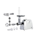 М'ясорубка ARDESTO, 1800Вт, 2кг/хв, 3 решітки, насадка для ковбас, кеббе, томатів, пластик, біло-сріблястий