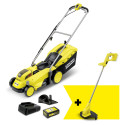 Набір газонокосарка та тример садовий акумуляторні Karcher LMO 18-33+LTR 18-25+Starter kit 18В 1х2.5А·год 33см 35-65мм 35л