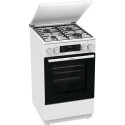 Плита Gorenje комбінована, 70л, 50x60см, дисплей, емальовані реш, програматор IconLed, кришка-метал, білий