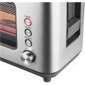 Тостер Sencor 1200Вт, підігрів, розморожування, з віконцем, нерж. сталь, сіро-чорний