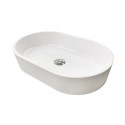 Раковина, умивальник Adamant BESTE NEW, штучний камінь, овальна, без отвору для змішувача та переливу, 540x350x110мм, накладний, білий