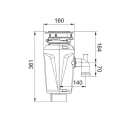 Комплект - мийка SRX 210-50 TL нерж. сталь поліров., 127.0703.299 і подрібнювач харч. відходів SLIM 50, 134.0715.098, вкл. Сифон