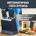 Набір ножів Tefal EverSharp Pro, з блоком, 6предметів, нержавіюча сталь, синій