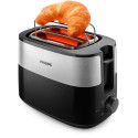 Тостер Philips Daily Collection 830Вт, метал/пластик, чорний
