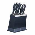 Набір ножів Tefal EverSharp Pro, з блоком, 6предметів, нержавіюча сталь, синій
