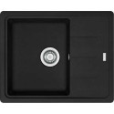Мийка кухонна Franke Basis, фраграніт, прямокутник, з крилом, 620х500х200мм, чаша - 1, накладна, BFG 611-62, чорний матовий