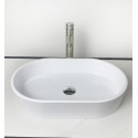 Раковина, умивальник Adamant BESTE NEW, штучний камінь, овальна, без отвору для змішувача та переливу, 540x350x110мм, накладний, білий
