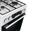 Плита Gorenje комбінована, 70л, 50x60см, дисплей, емальовані реш, програматор IconLed, кришка-метал, білий