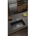 Мийка кухонна Deante Eridan, граніт, прямокутна, без крила, 700х520х210мм, чаша - 1, врізна, металічний графіт
